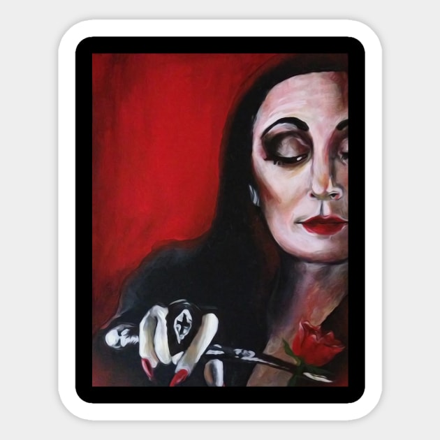 Morticia Addams Sticker by ckrickett